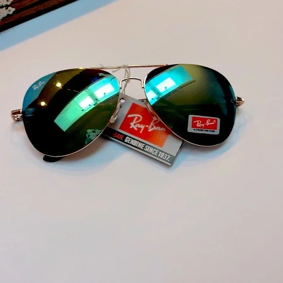 COPY - Ray-Ban Aviator Blue Mirror: NEW- Tags - Picture 5 of 8